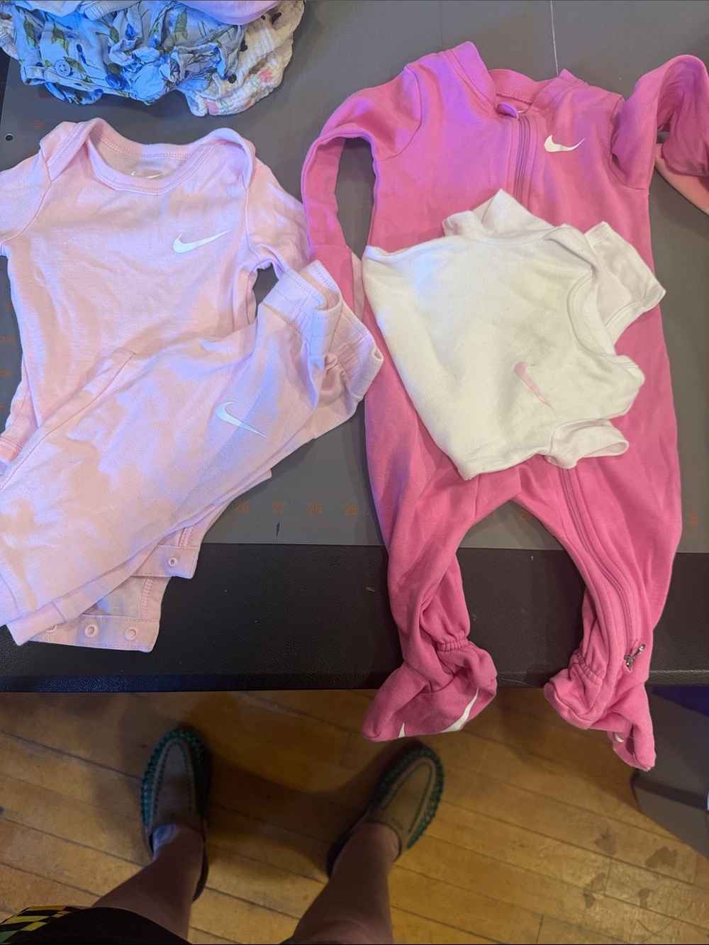 Nike Pink & Light Pink Baby Footie and Bodysuit Set 4 pc